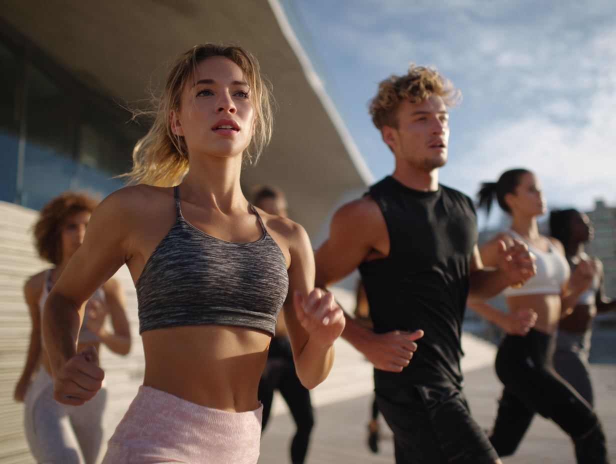 Aktív emberek edzés közben